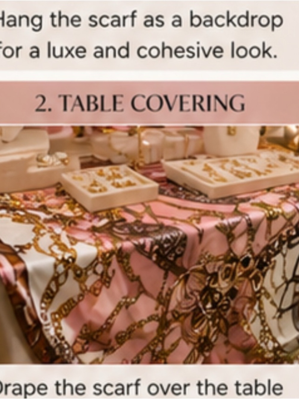Elegant Pink & Cream Chain Print scarf. Make a top out of it see picture above. - Picture 11 of 11